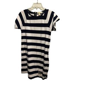 Michael Kors Womens Striped TShirt Logo Dress Size XS Short Sleeve Navy White